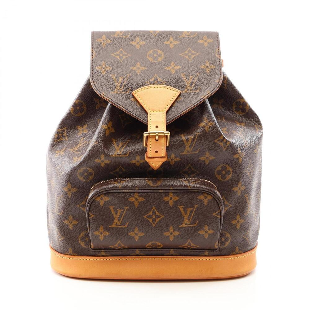 LOUIS VUITTON Authentic Brown Monogram Leather Backpack